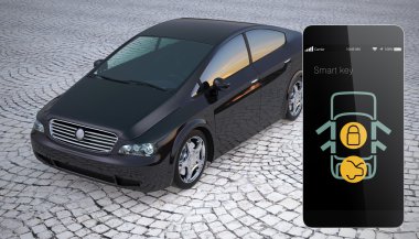 Araba kilit kapı ve akıllı telefon kilidini.