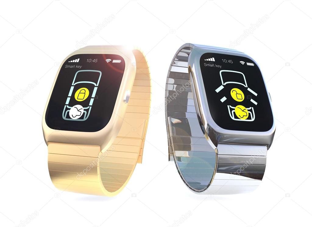 Smart watches with app for car door lock and unlock.