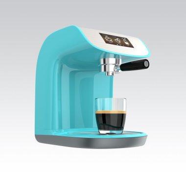 Şık espresso makinesi ile değmek perde