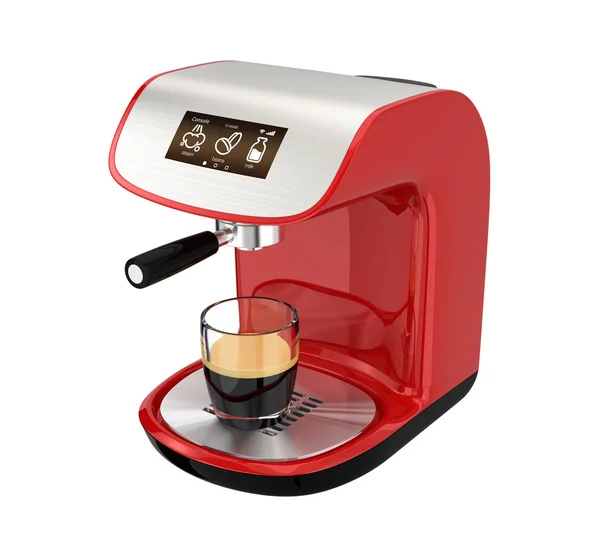 Şık espresso makinesi ile değmek perde
