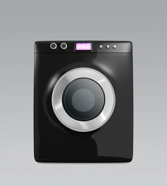 Wassen machine met aanrakingspaneel geïsoleerd op grijze achtergrond, Internet van dingen concept. — Stockfoto