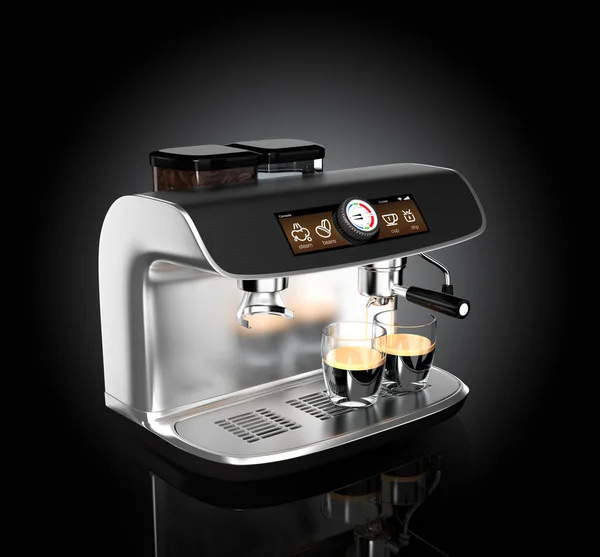 Elegante macchina da caffè con touch screen — Foto Stock