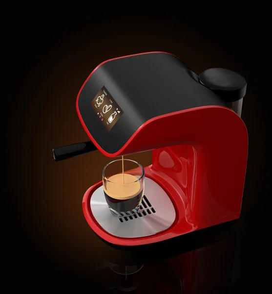 Elegante macchina da caffè espresso con touch screen — Foto Stock