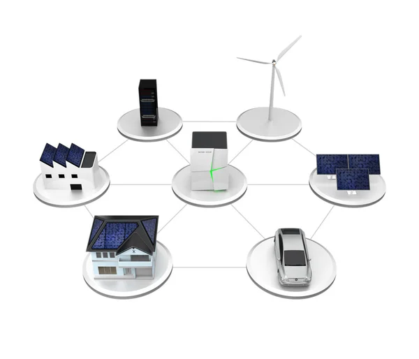 Illustration of stationary battery system — Stock Photo, Image