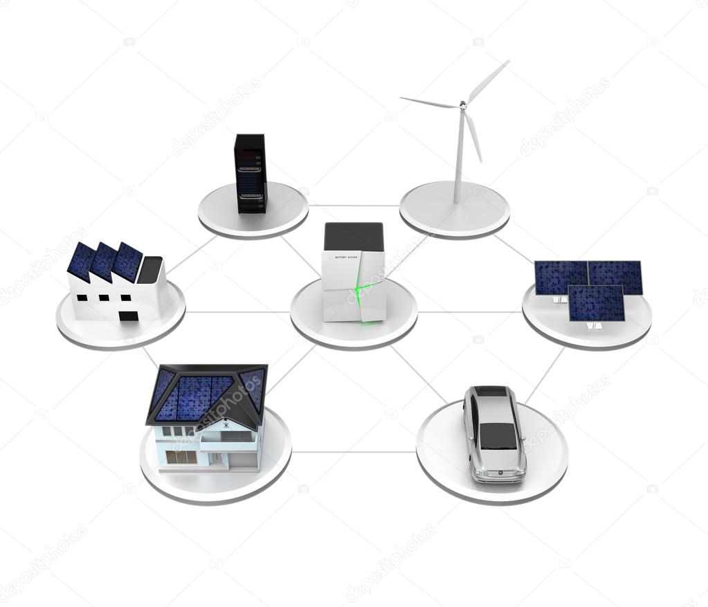 Illustration of stationary battery system