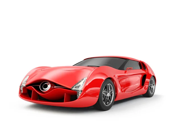 Coche deportivo rojo aislado sobre fondo blanco. Diseño original . — Foto de Stock