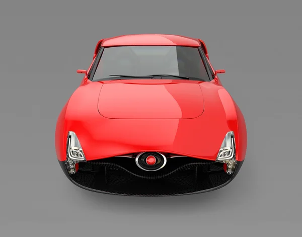 Carro esportivo vermelho isolado em fundo cinza. Desenho original . — Fotografia de Stock