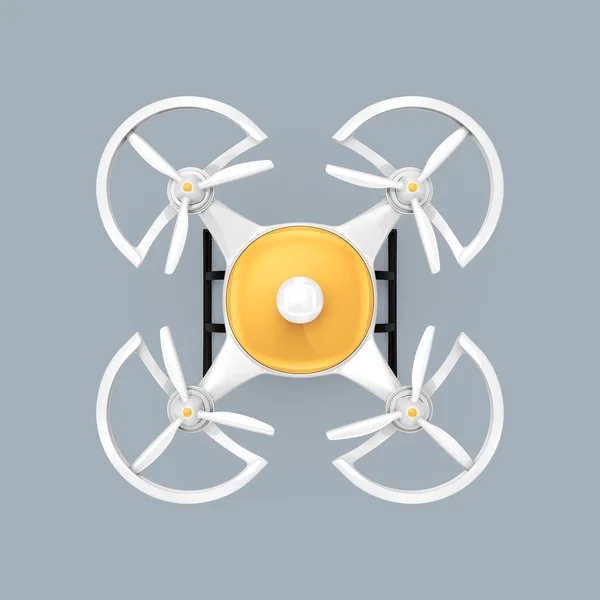 灰色の背景に分離された quadrocopter の平面図. — ストック写真