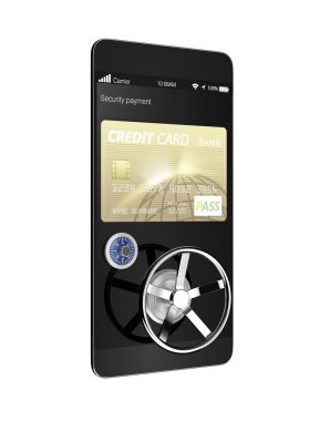 Mobil ödeme güvenlik kavramı akıllı telefon için