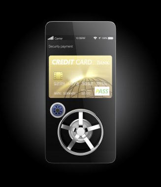 Mobil ödeme güvenlik kavramı akıllı telefon için