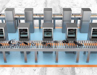 3d yazıcılar bandı yanında araba parçaları üretim