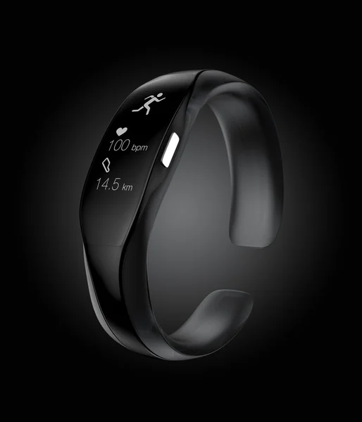 Studio image prise de bracelet intelligent noir . — Photo