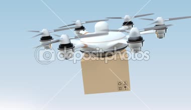 Siparişin evine drone teslimat karton paketi