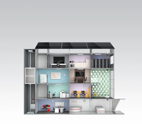 Concepto de edificio de oficinas inteligente para electrodomésticos de eficiencia energética . — Foto de Stock