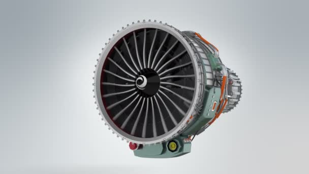 Animation of turbofan jet engine on gray background — Stock Video ©  chesky_w #89225400