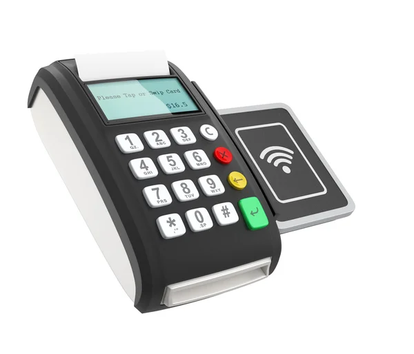 POS device with touch less pad for nfc system — Stock Photo, Image