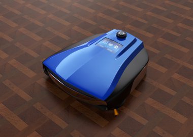 Kablosuz robot elektrikli süpürge parke döşeme üzerinde