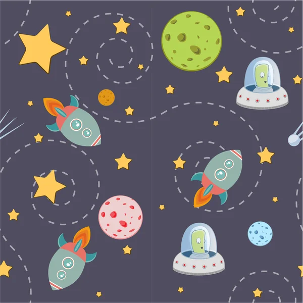 Space adventure pattern — Stock Vector