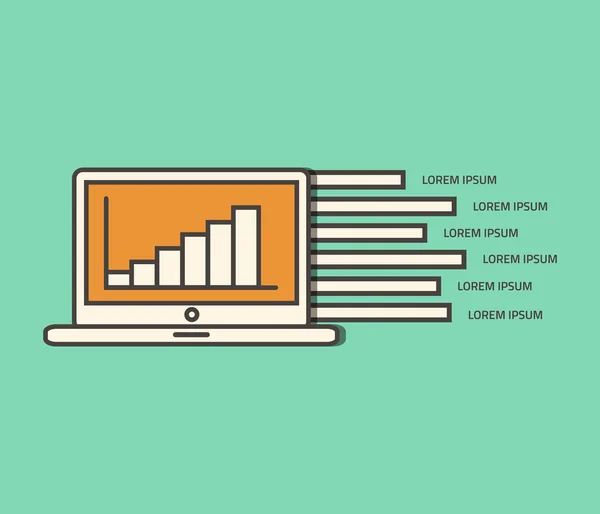 Infografica portatile a linea piatta — Foto Stock