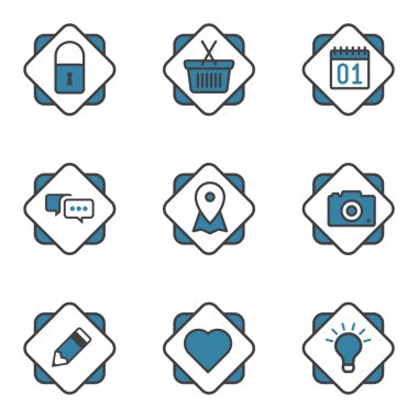 Tasarım doğrusal Icon set