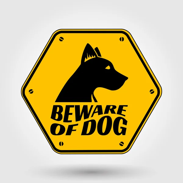 Uważaj na znak pies — Zdjęcie stockowe