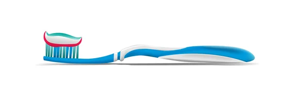 Зубная щетка с зубной пастой . — стоковый вектор