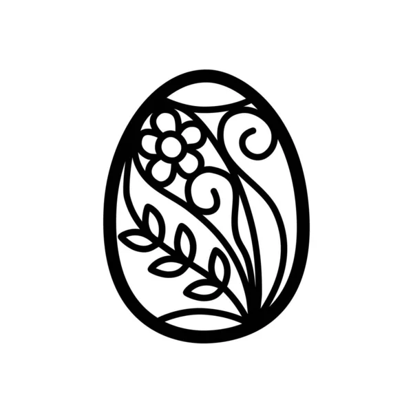 Paskalya Yumurtası El boyama kitabı için dekoratif elementler çizdi. Siyah ve beyaz.