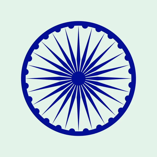 Indio Ashoka Chakra Emblema Aislado Azul Claro Tinte — Foto de Stock