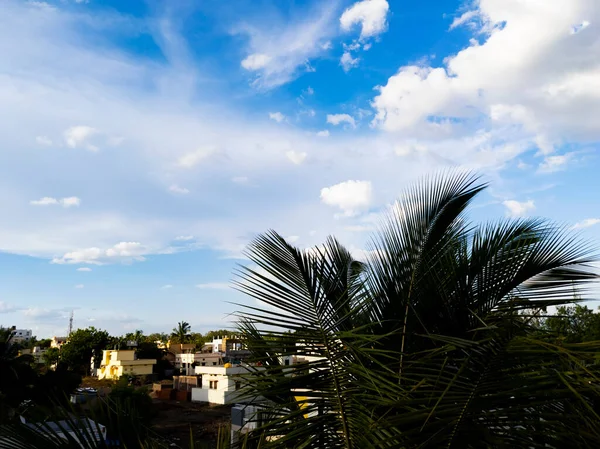 Une Longue Vue Paysage Urbain Avec Ciel Bleu Kalaburagi Karnataka — Photo