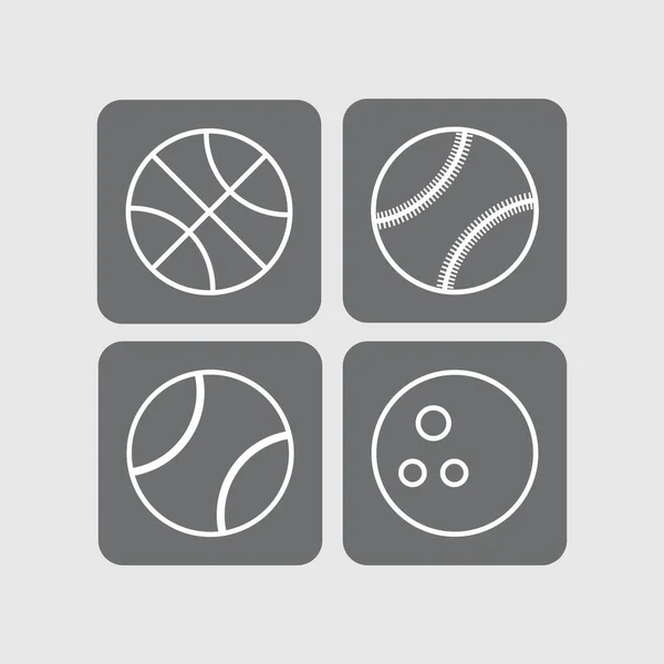 Sportballen Pictogrammen Vector — Stockfoto