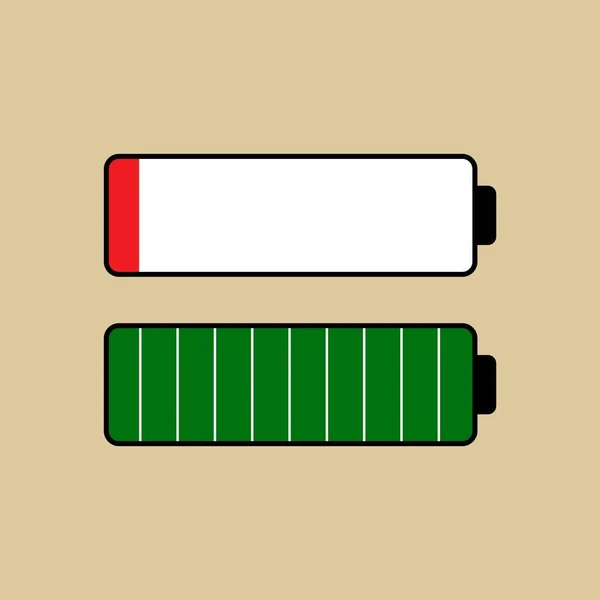 Icône Signes Batterie Batterie Vide Pleine Batterie — Image vectorielle