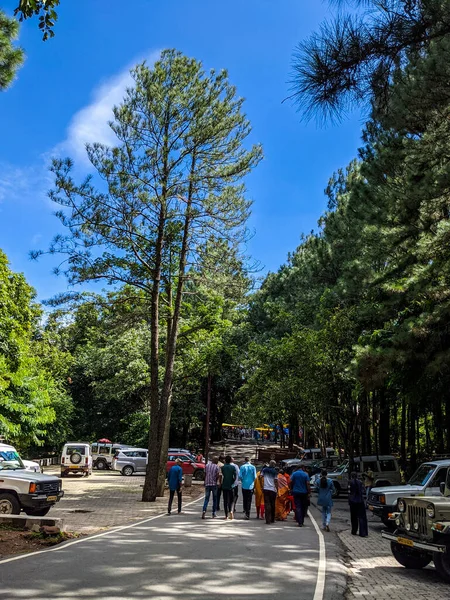 Lange Ansicht Der Srivari Padalu Pilgerfahrt Von Tirumala Vertikalem Rahmen — Stockfoto