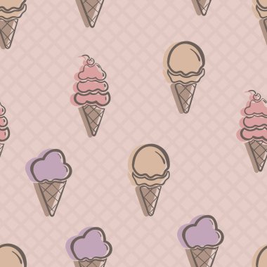 Dondurma külahlarının kusursuz tekrarlayan deseni