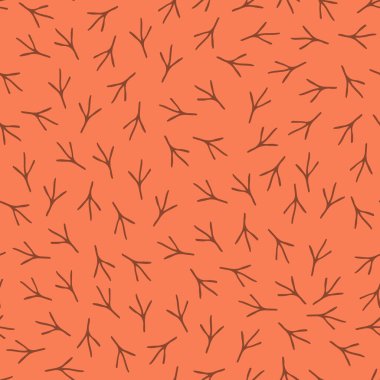 Turuncu arkaplana basan kuşların kusursuz tekrarlayan deseni