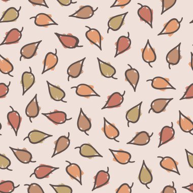 Kırmızı yeşil, sarı ve kahverengi yaprakların kusursuz yinelenen deseni