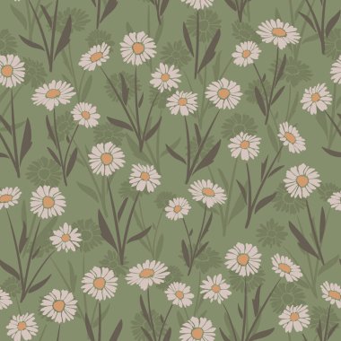 Papatya çiçeklerinin kusursuz tekrarlayan deseni