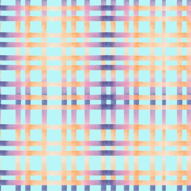 Mavi arka planda pembemsi, mor ve kafes şeklinde kusursuz desenler..