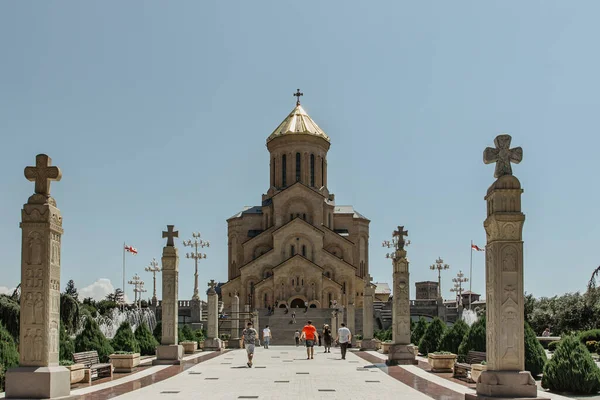 Tbilisi Geórgia Julho 2019 Catedral Santíssima Trindade Conhecida Como Sameba — Fotografia de Stock