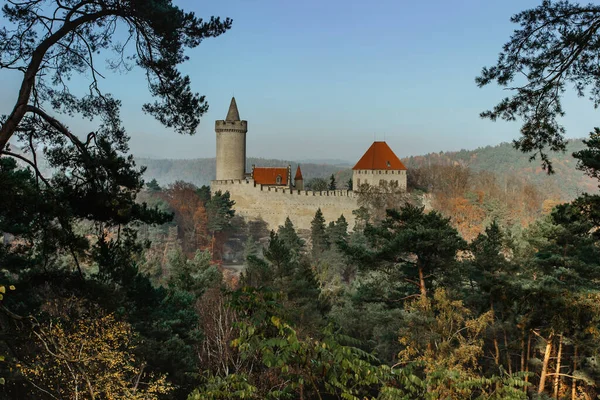 Veduta Del Vecchio Castello Pietra Kokorin Costruito Nel Xiv Secolo — Foto Stock