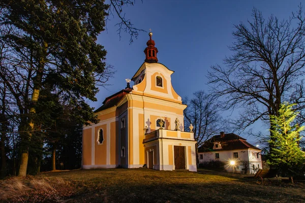 Pilgrimskyrkan John Nepomuk Liten Tjeckisk Som Heter Svaty Jan Centrala — Stockfoto