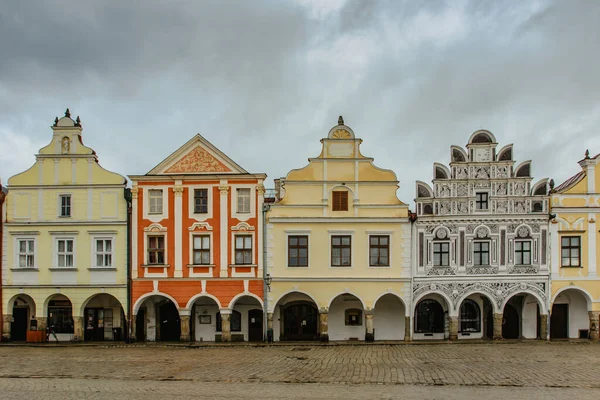 Telc República Checa Diciembre 2019 Ciudad Patrimonio Unesco Con Casas — Foto de Stock