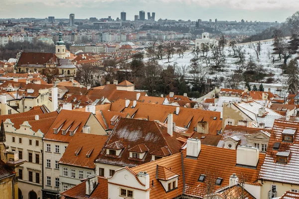 Panoramablick Auf Prag Von Der Prager Burg Kalten Tag Tschechische — Stockfoto