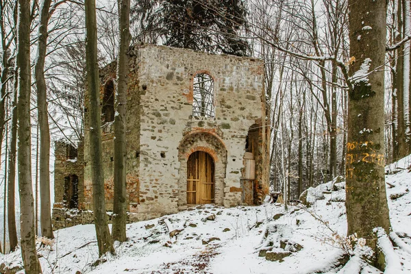 Ερείπια Του Παρεκκλήσι Της Αγίας Μαρίας Magdalene Στο Λόφο Του — Φωτογραφία Αρχείου