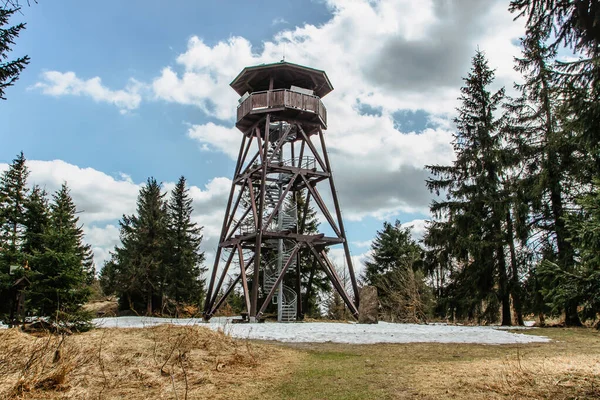 Ξύλινος Πύργος Παρατήρησης Που Ονομάζεται Anna Στην Κορυφή Anensky Στα — Φωτογραφία Αρχείου
