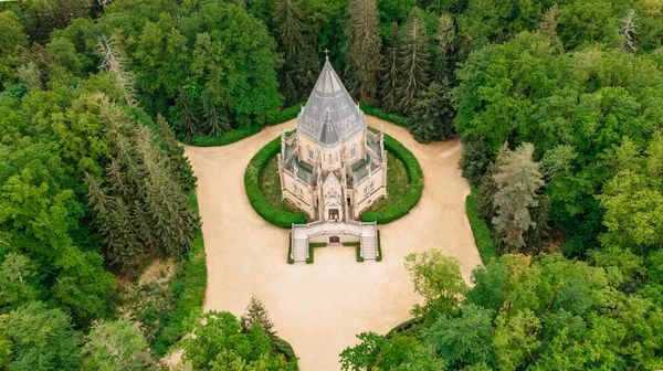 Aerial Drone View Schwarzenberg Tomb Trebon Czech Republic Neo Gothic — Stock Photo, Image