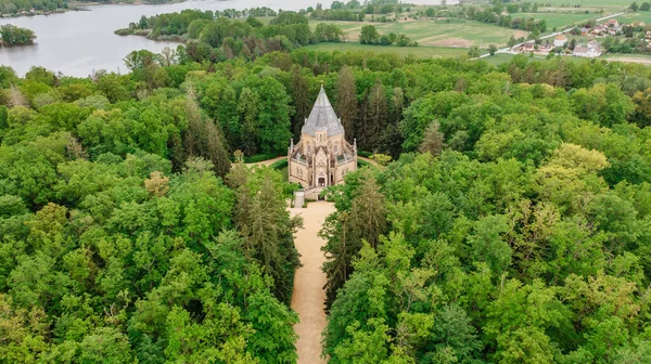 Aerial Drone View Schwarzenberg Tomb Trebon Czech Republic Neo Gothic — Stock Photo, Image