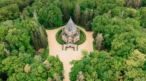 Aerial Drone View Schwarzenberg Tomb Trebon Czech Republic Neo Gothic — Stock Photo, Image