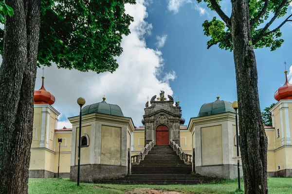 Montagne Sainte Mère Avec Monastère Baroque Ruelle Bohême Orientale République — Photo