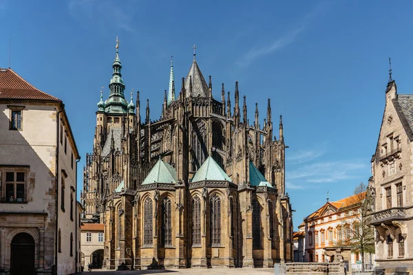Prága Csehország 2021 Május Keleti Kilátás Gótikus Szent Vitus Katedrális — Stock Fotó
