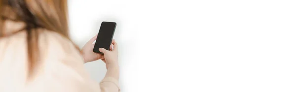 Kontaktloses Konzept Online Verkäuferin Frau Verwenden Telefon Anwendung Unterstützen Ihr — Stockfoto